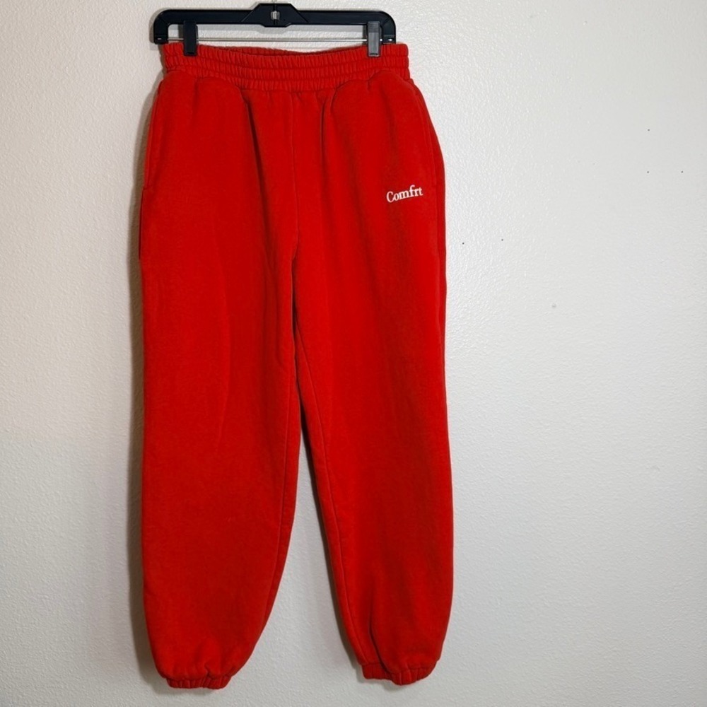 Comfrt Signature Sweatpants Red Heavy Fleece Joggers Mens Large L Streetwear